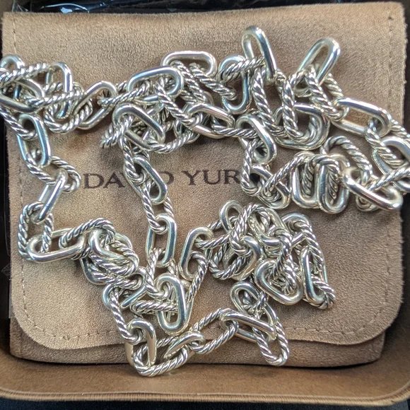 Awesome David Yurman Sterling Silver Madison Cable Link 8.5mm 36.25" Necklace - Picture 1 of 6